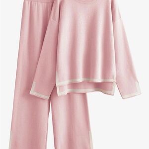 Pink & White Women’s Two Piece Set